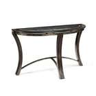   T1707 Soli Cinnamon Finish Wood and Glass Demilune Sofa Table