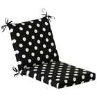   Patio Furniture Mid Back Chair Cushion   Black & White Polka Dot