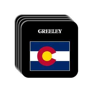 US State Flag   GREELEY, Colorado (CO) Set of 4 Mini Mousepad Coasters