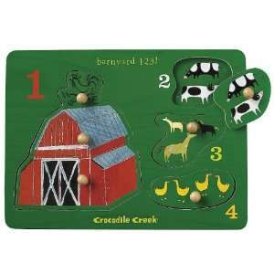  Crocodile Creek Wood Puzzle Barnyard 123 (6 pc)    Toys & Games