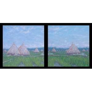  Haystacks in Rain Season (diptych)