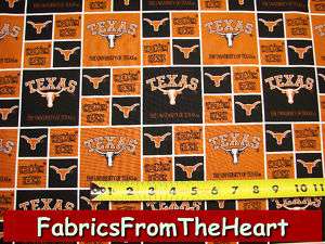 Texas Longhorn Hookem Horn Patch College Cotton Fabric  