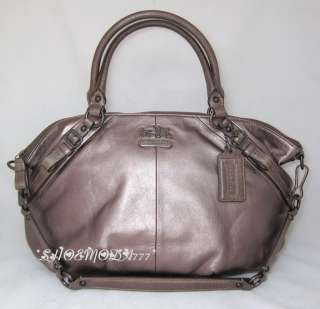   Madison Sophia Large Leather Satchel Bag Handbag Sac Bronze New 15955