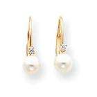 Cut Diamond Pearl Earrings  