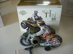 HARLEY DAVIDSON 1950S TIN TOY REPRODUCTION MOTORCYCLE WITH SIDE CAR 