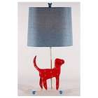 Stylecraft Kids Red Dog Metal Table Lamp with Blue Shade