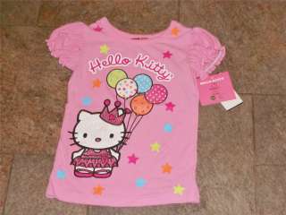 NWT Princess Balloons Hello Kitty T Shirt Top 4 5 6 6X  