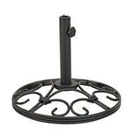 Garden Oasis Round Wrought Iron Umbrella Base   Charcoal 