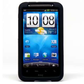 Black Soft Skin Case Gel Rubber Cover HTC Inspire 4G  