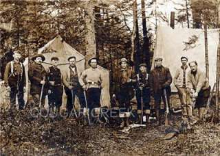 10 HUNTERS WINCHESTER RIFLES TENTS HUNTING CAMP PHOTO  