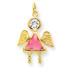 Jewelry Adviser charms 14k May Girl Angel Birthstone Charm