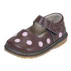 Squeak Me Shoes 13236 Brown Polka Dot Girls Toddler Shoe Size 6