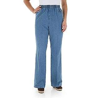   Petite Elastic Waistband Bootcut Jeans  Chic Clothing Petite Pants