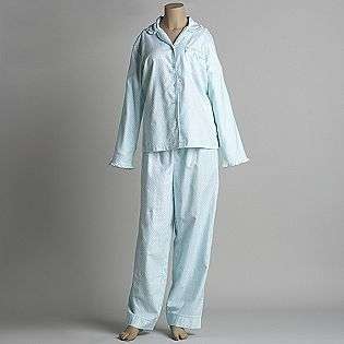 Womens Coat Style Flannel Pajama Set   Plus  Laura Scott Clothing 