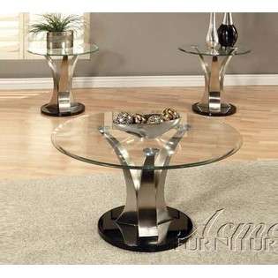 Coffee Table with Glass Top in Chrome Finish  Acme For the Home Living 
