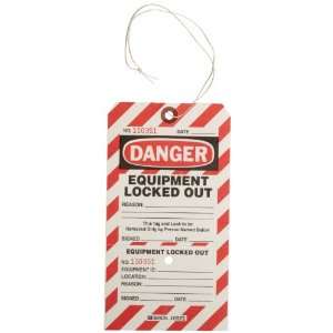 Brady Two Part Perforated Danger   Equipment Locked Out Tag 