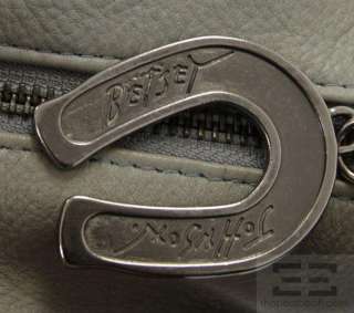 Betsey Johnson Grey Leather And Silver Grommet Detail Large Buckle 