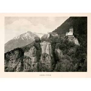  1925 Halftone Print Castle Tyrol Italy Architecture Mountain 