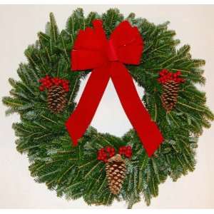 24 Fraser Fir Wreath Decorated 
