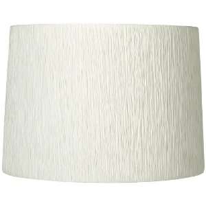  Off White Paper Crinkle Drum Shade 13x14x10 (Spider)