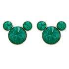 Disney Sterling Silver Emerald Crystal Micky Mouse Earrings at  