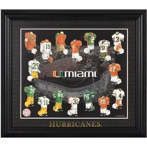  Miami Hurricanes College Uniform Evolution Framed Print 