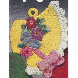 Vintage Crochet PATTERN to make   Pot Holder Fancy Easter Bonnet. NOT 