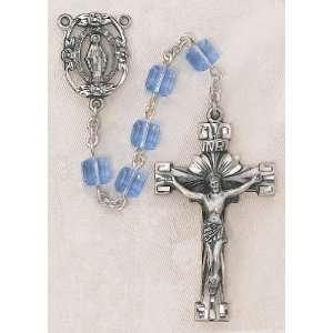  Square SwarovskiTM Crystal Rosary, Sterling Silver, 6mm 