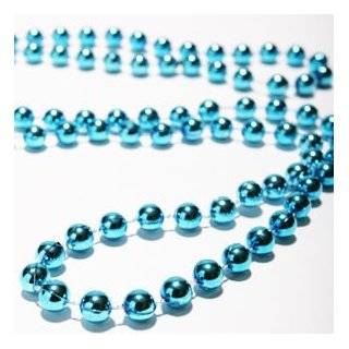 33 7 mm Teal Mardi Gras Beads