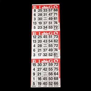  3 on Red Bingo Paper Cards   1000 sheets   3000 cards 