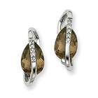 goldia 14k White Gold Diamond and Smokey Quartz Earrings