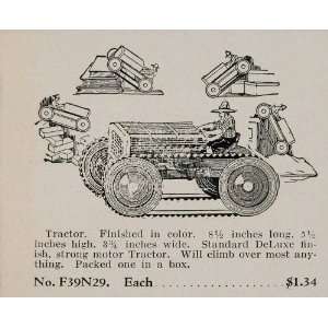 1933 Ad Antique Climbing Toy Tractor Motor Farmer 