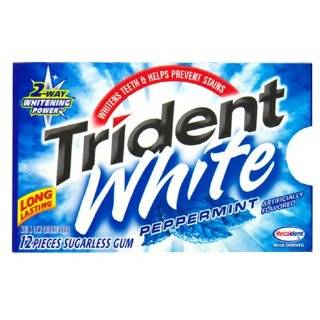 Trident White Gum, Peppermint, 12 Piece Packages (Pack of 12)