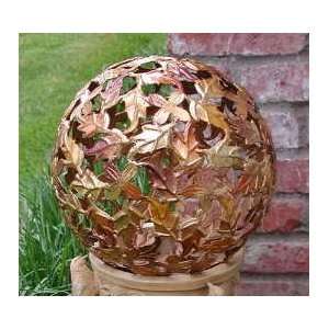  12 Golden Leaf Metal Gallery Globe Patio, Lawn & Garden
