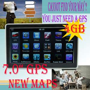 New 7 Car GPS Navigation touch screen  4GB New Maps  