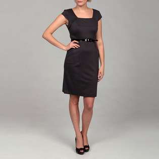  Adrianna Papell Womens Pewter Belted Dress 