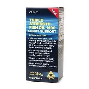 GNC Triple Strength Fish Oil 1400 + Joint Support, Softgels, 60 ea