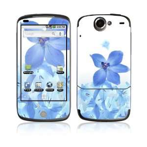  HTC Google Nexus One Decal Skin   Blue Neon Flower 