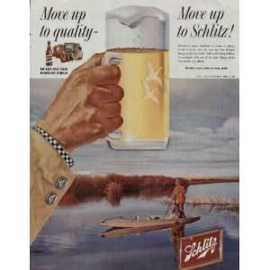   up to quality   Move up to Schlitz  1958 Schlitz Beer Ad, A2247