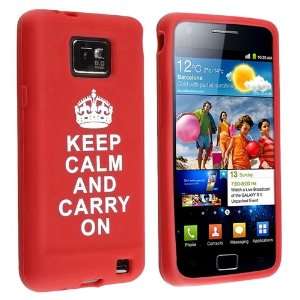  Red with   Keep Calm And Carry On   Quote Silicone Skin 