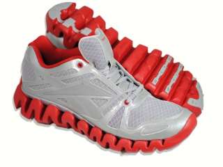 REEBOK Men Zig Dynamic Grey Red Silver Running Shoes  