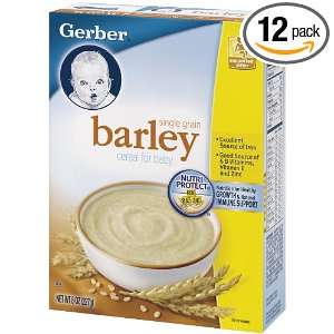 Gerber Cereal, Barley Single Grain, 8 Ounce Boxes (Pack of 12)  