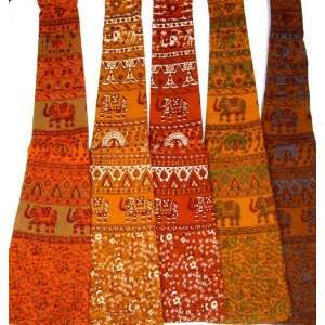  Lot of Five Wrap Around Sanganeri Printed Skirts with 