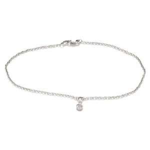 Gioie Ladies Anklet in White 18 karat Gold with Diamond, form Letter 