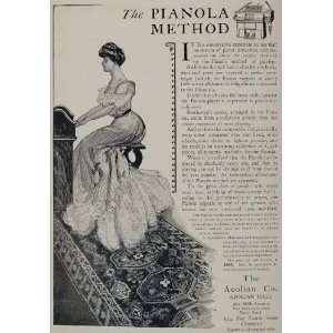  1903 Ad Pianola Piano Aeolian Company Victorian Woman 