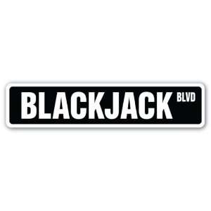  BLACKJACK Street Sign cards casino gamble 21 chips gift 