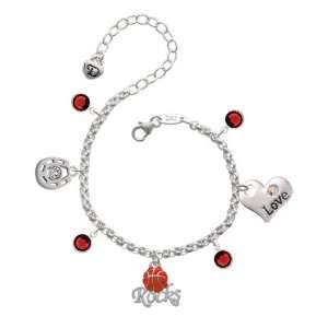   Rocks Love & Luck Charm Bracelet with Siam Swarovski Crys Jewelry