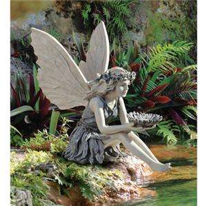   Sunflower Fairy Statue Sculpture Two Tone Finish Outdoor Garden Decor