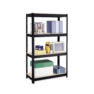  HID17187   Shelving, 4 Shelves, 36x16x60, Black Office 