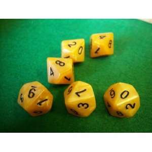  Marbleized Gold and Black 10 Sided Dice Toys & Games
